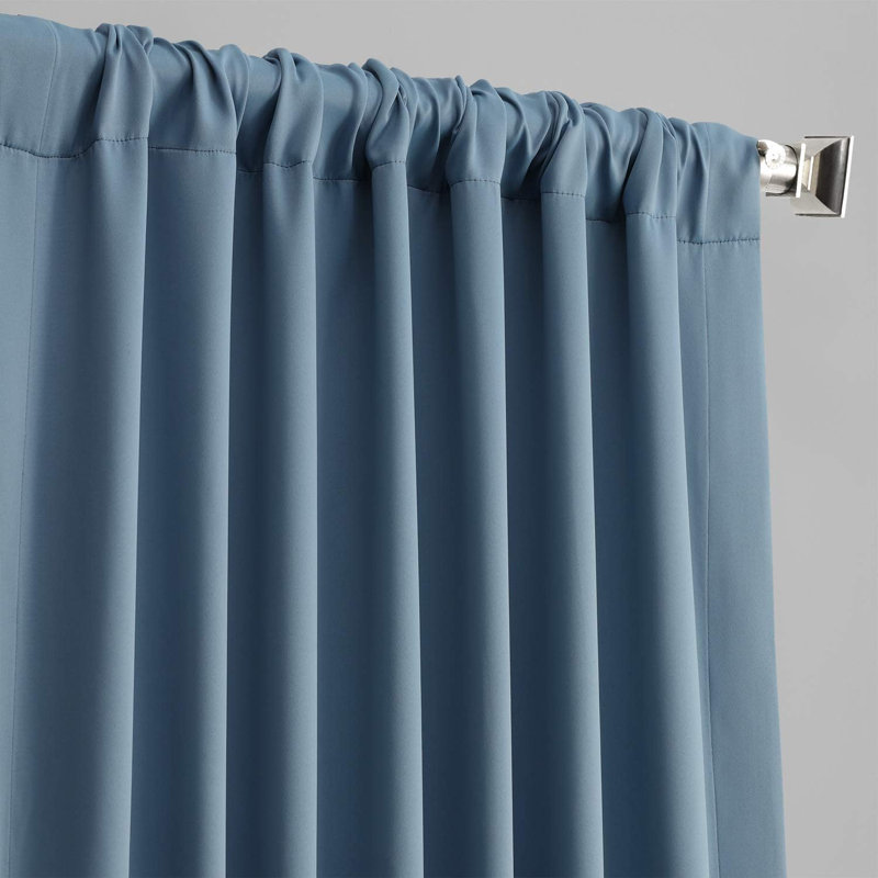 Betria 50" W Polyester Room Darkening Single Panel Curtain, 50" W x 108" L, Poseidon Blue