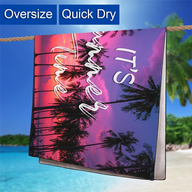 Serviette de plage It's Summer Time Sunset, 50 po x 60 po