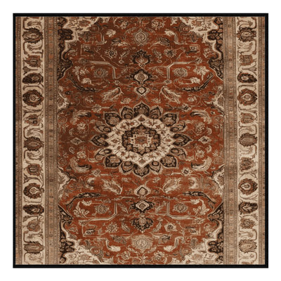 Machine Washable Persian Brown Area Rug