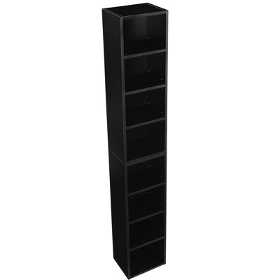 8 - Tier Multi Functional Double Bookcase, Cd Slim Storage Cabinet For Home Office, Tall Narrow Bookcase With Adjustable Shelves, Exquisite Appearance, Waterproof And Easy To Clean, 3A Tested