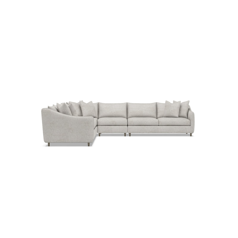 Bernhardt Joli 5-Piece Fabric Sectional, Gray Polyester, Greige