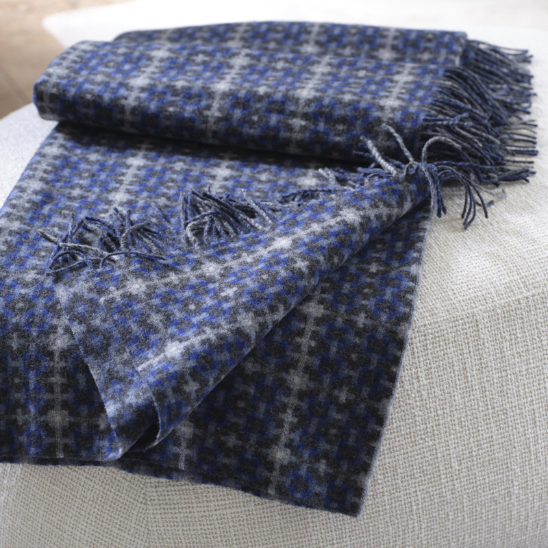 Pembroke Woven Throw, Cobalt
