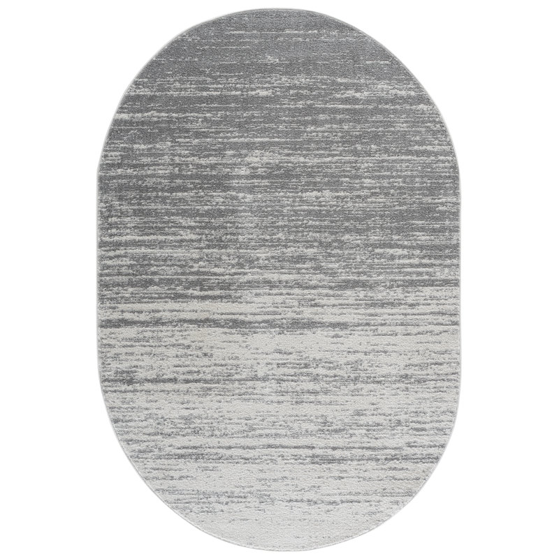 Tapis gris / gris clair Bethlyn, Ovale 6 pi x 8 pi