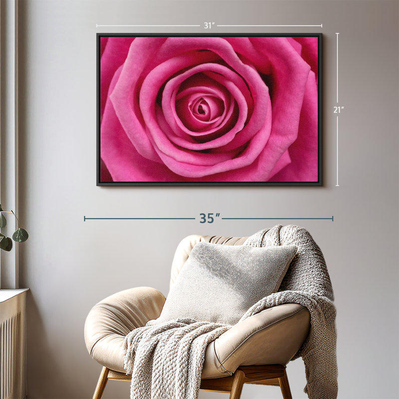 Impression sur toile rose vif, H 21 po x l 31 po