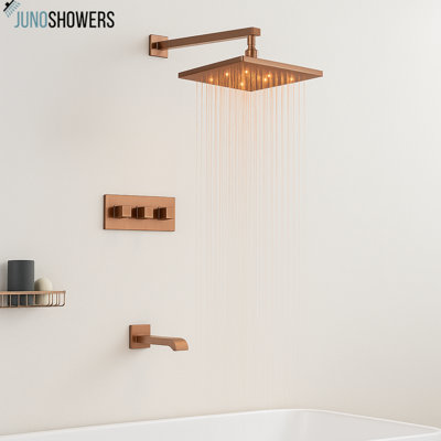 Pomme de douche carrée à DEL 12 po Juno