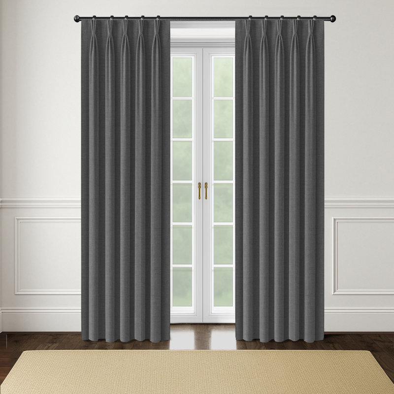 Ensemble de 2 rideaux Langley Graphite, 40 x 72