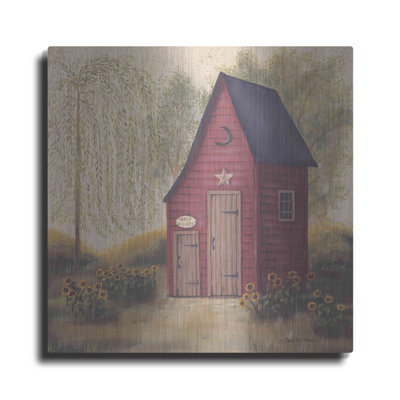 «Folk Art Outhouse II» par Pam Britton, August Grove®, art mural en métal, 12 po x 12 po