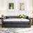 Elegant Upholstered Daybed With Two Drawers, Gray, Construction Base Gray Fabric Covering,-1393625971