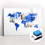 Magnetic Memo Board Whiteboard - 90 x 60 cm - With Marker and Magnets - Cosmos world map