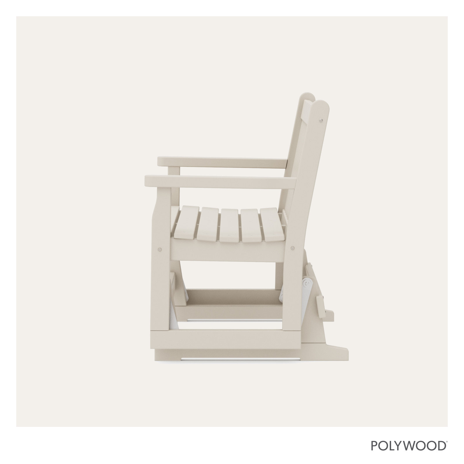 POLYWOOD® Traditional Garden 47" Patio Glider Bench, Sand