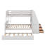 Lit simple superposé au dessus d'un lit double avec lit gigogne et bureau-118031970