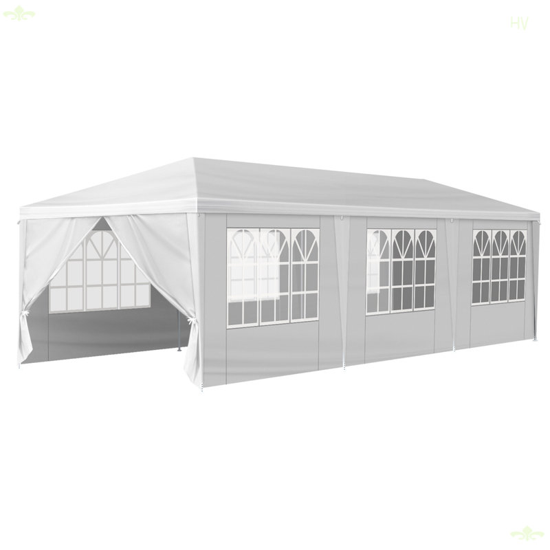 Tente de mariage 10 * 30FT avec 8 parois latérales amovibles, utilisation extérieure pour la fête, le mariage, le marché