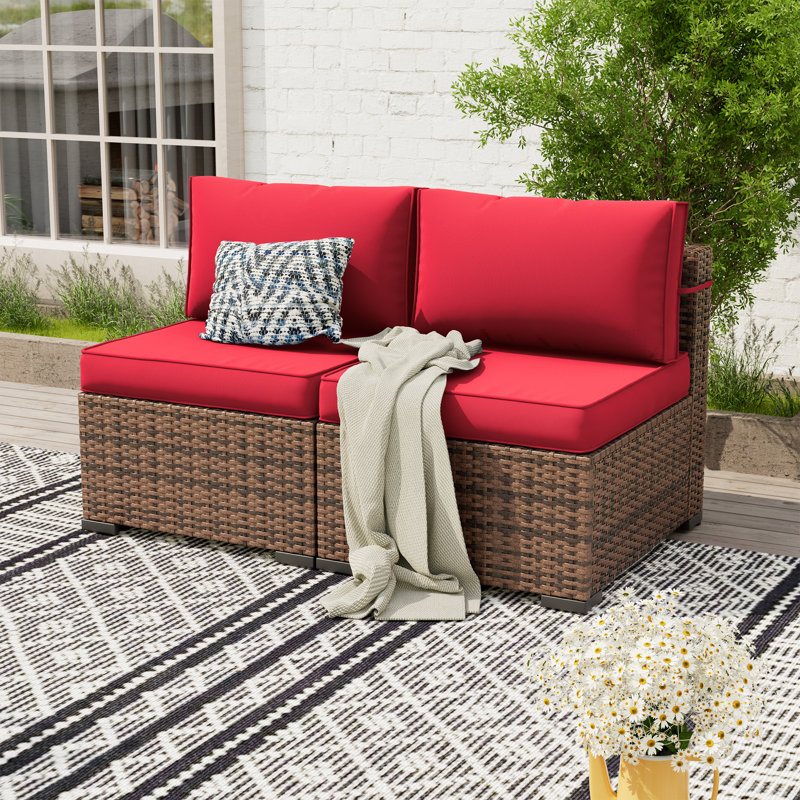 Mecayla 25.2” Patio Chair with 4"D Cushions, Red