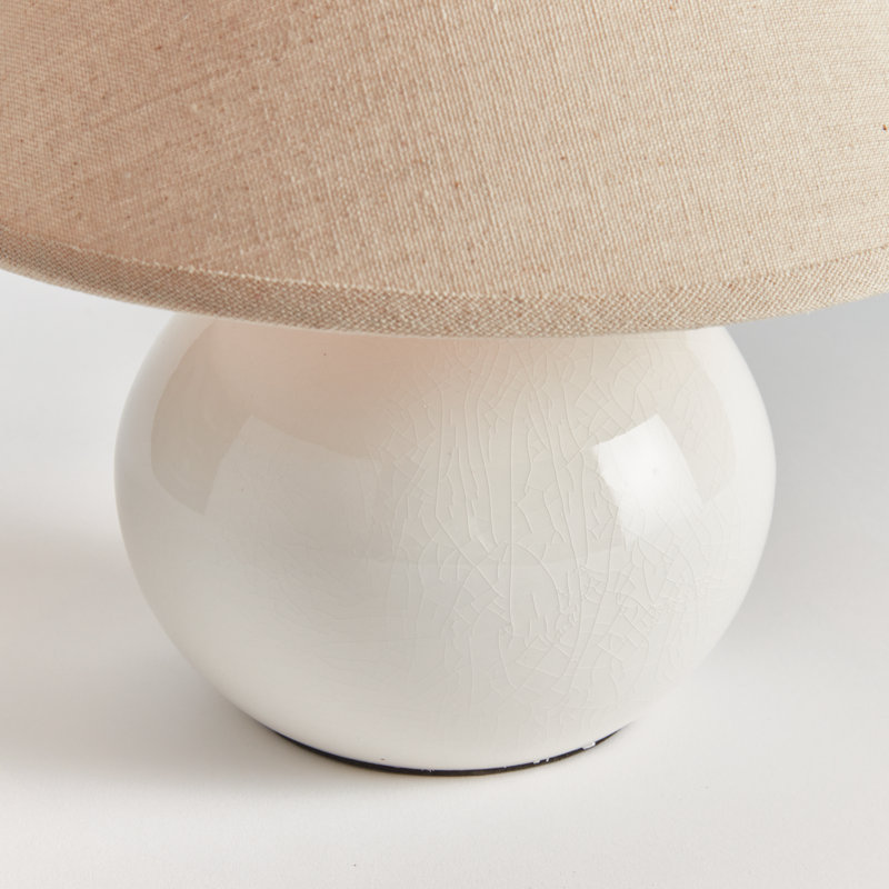 Oscar Standard Table Lamp, White, 8" H x 6.5" W x 6.5" D