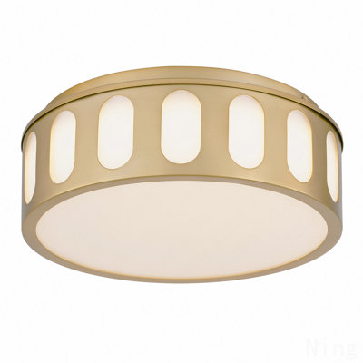 11.25-In Antiuqe Brass Led Flush Mount