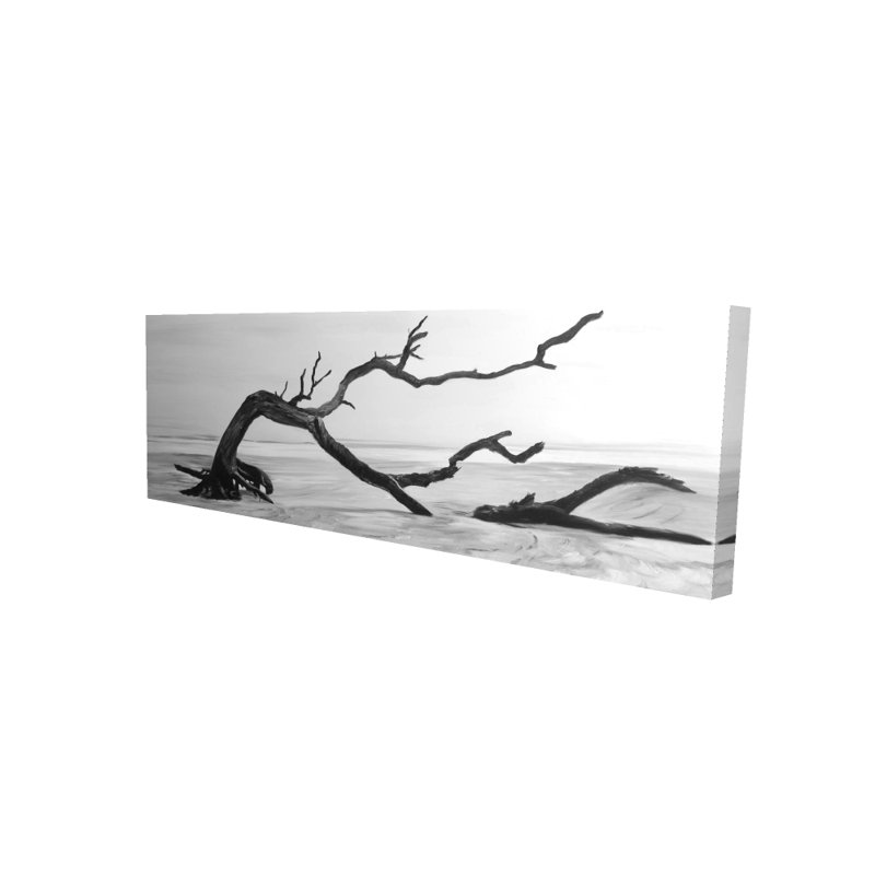 Dead Tree in Water - Black & White Gray Canvas Decor