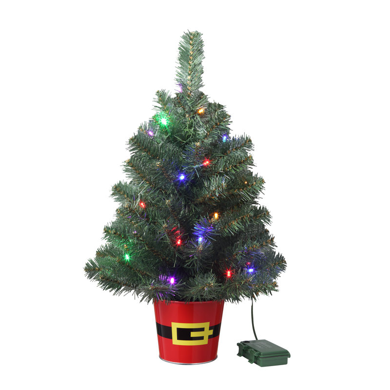 Arbre de nuit en pot 20 pouces , Verdure classique avec lumières multicolores