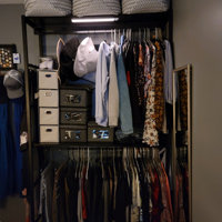 17 Stories Benco 86 Tall Freestanding Closet Clothes Shelf