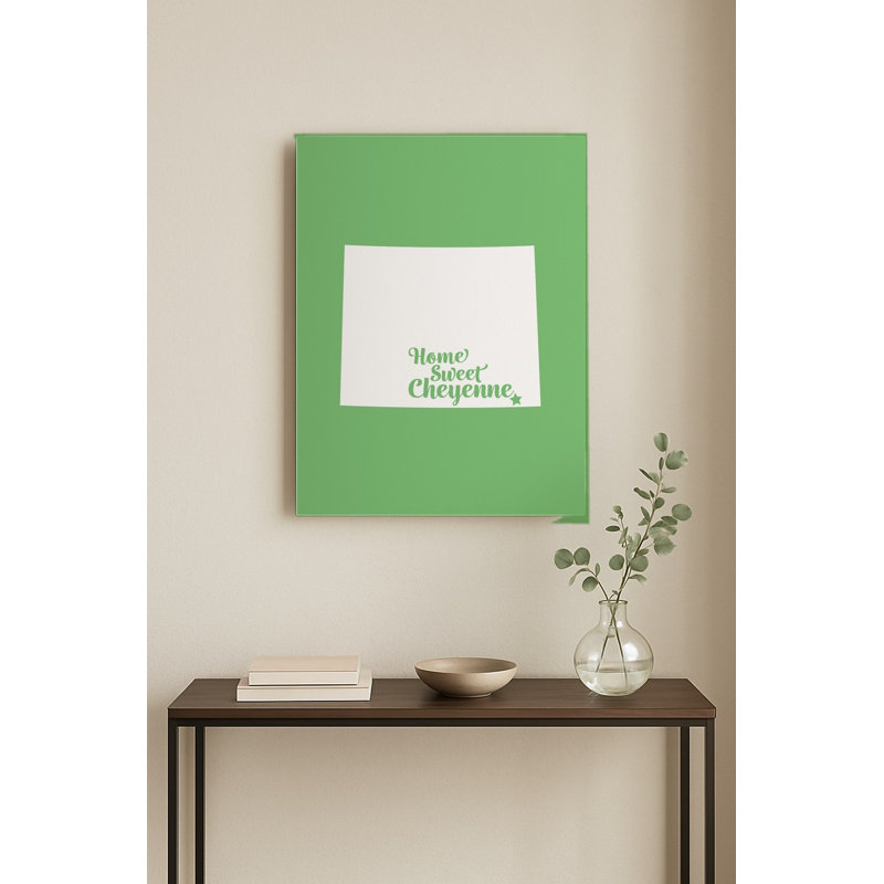 Belle demeure de Cheyenne — Silhouette de l'État de Cheyenne — Portrait mural en métal, H 30 po x l 20 po