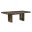 Table de salle à manger moderne avec finition brun et table d'appoint extensible avec chaises d'appoint beige-822324516