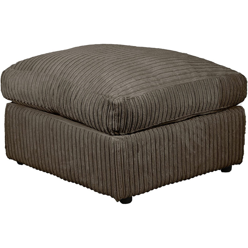 Duvernay 55cm Wide Square Solid Colour Footstool Ottoman, Chocolate