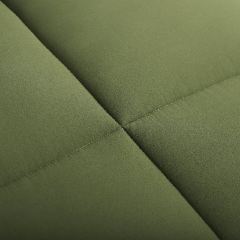Ensemble d'édredon en microfibre 5/7-pièces , Édredon pour grand lit simple + 4 pièces supplé, Vert olive / gris clair