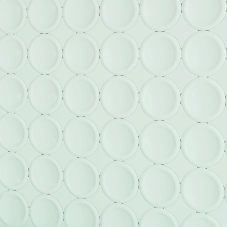 Contour 12"X12" Ceramic Circular Mosaic Wall and Backsplash Tile