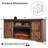 Dossou 70 Inch TV Stand For TVs Up To 80 Inches With Electric Fireplace Included, Brown-341715257