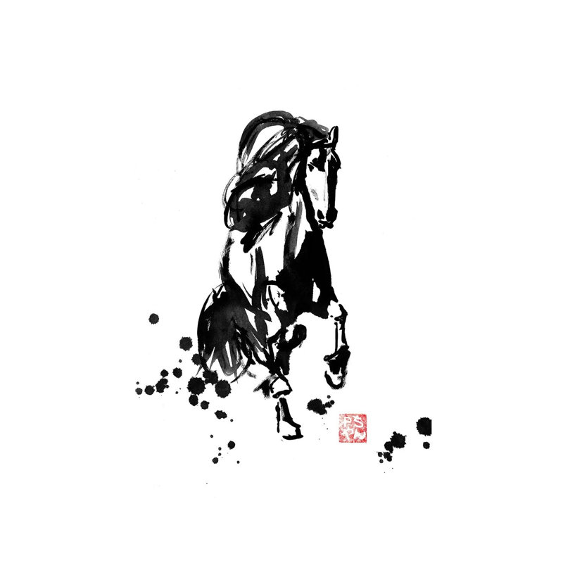 Running Horse by Péchane - Print on Canvas, 20.32 cm H x 30.48 cm W, Wrapped Canvas