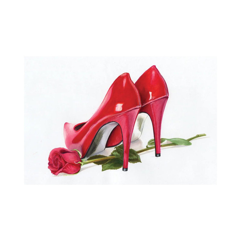 Red Rose by Svetlana Balta - Painting on Canvas, Wrapped Canvas, 20.32 cm H x 30.48 cm W