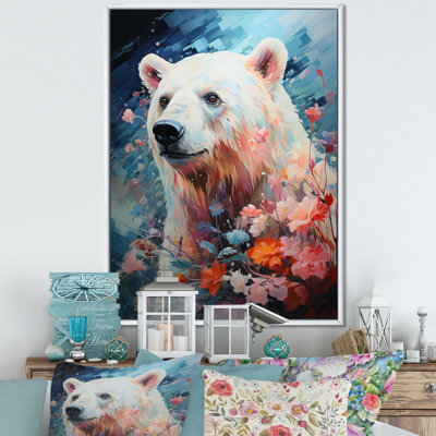 Ours polaire pastel sérénité sur toile