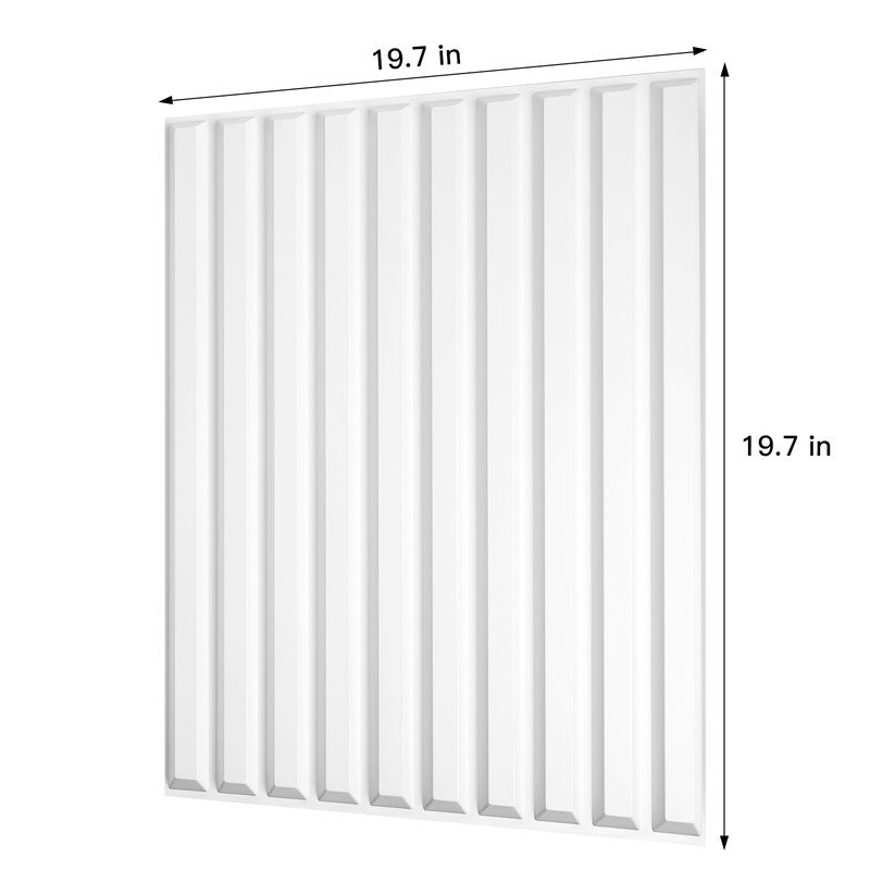 Panneau mural 3D 19,7 po x 19,7 po pour décor moderne, Blanc