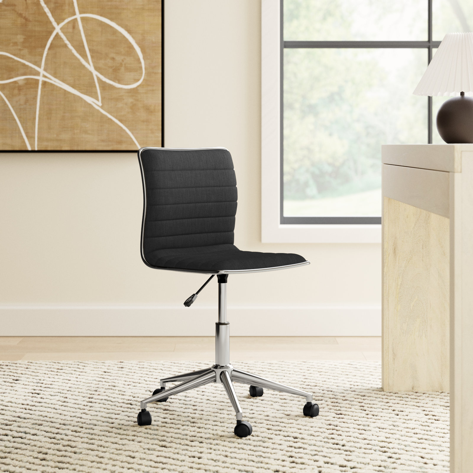 Rouslan Swivel Office Chair, Black