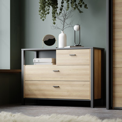 Abhiraj 104.8cm W 3 - Drawer Chest of Drawers
