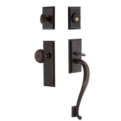 Fifth Avenue Handleset with Single Cylinder Deadbolt and S Grip with Fifth Avenue Knob