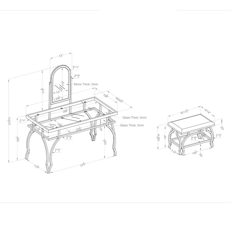 Ensemble de meuble-lavabo 3 pièces Edda, Champagne doré