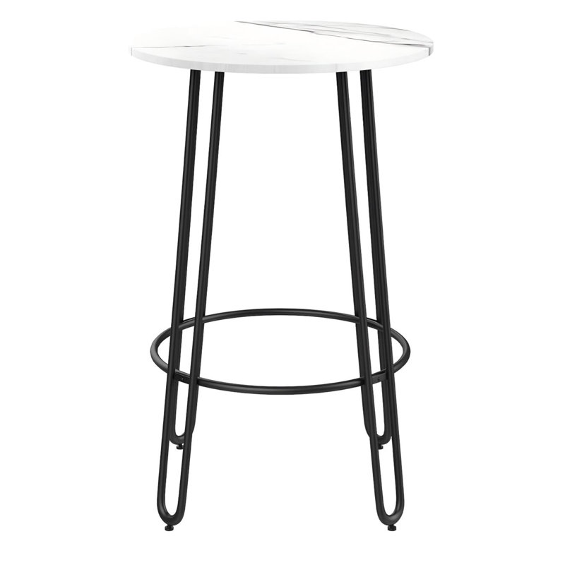 Table de salle à manger ronde, Noir, noir, noir, noir, Blanc