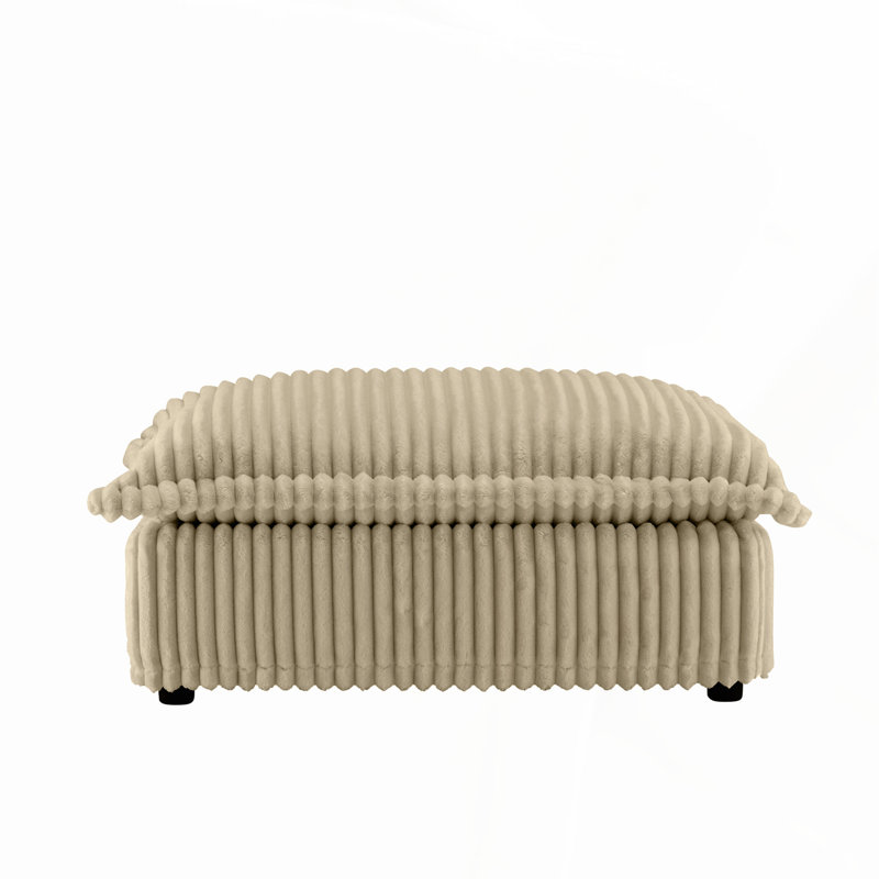 Luxueux repose-pieds brun clair avec coussins haute densité et housses amovibles pour un confort et un style ultimes, Chameau