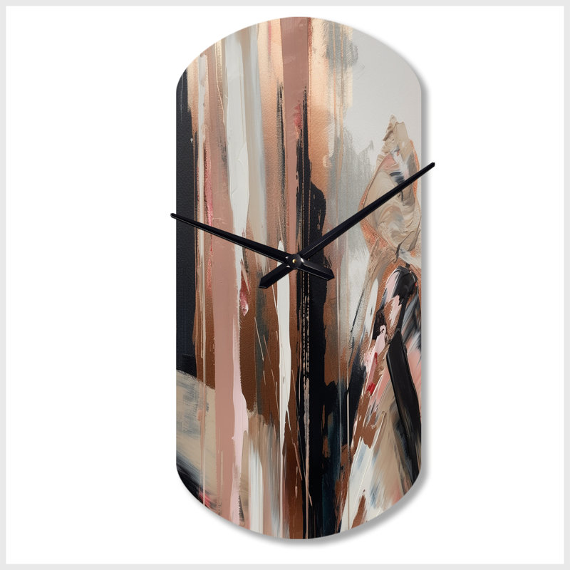 Horloge murale brune Meher, Grand