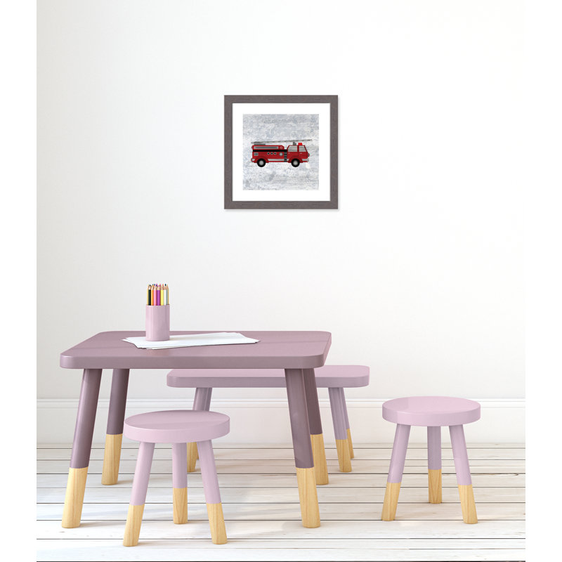 Rouge 1 impression sur papier, H 16 po x l 16 po x P 0,6 po, Encadré plat à grain de bois gris