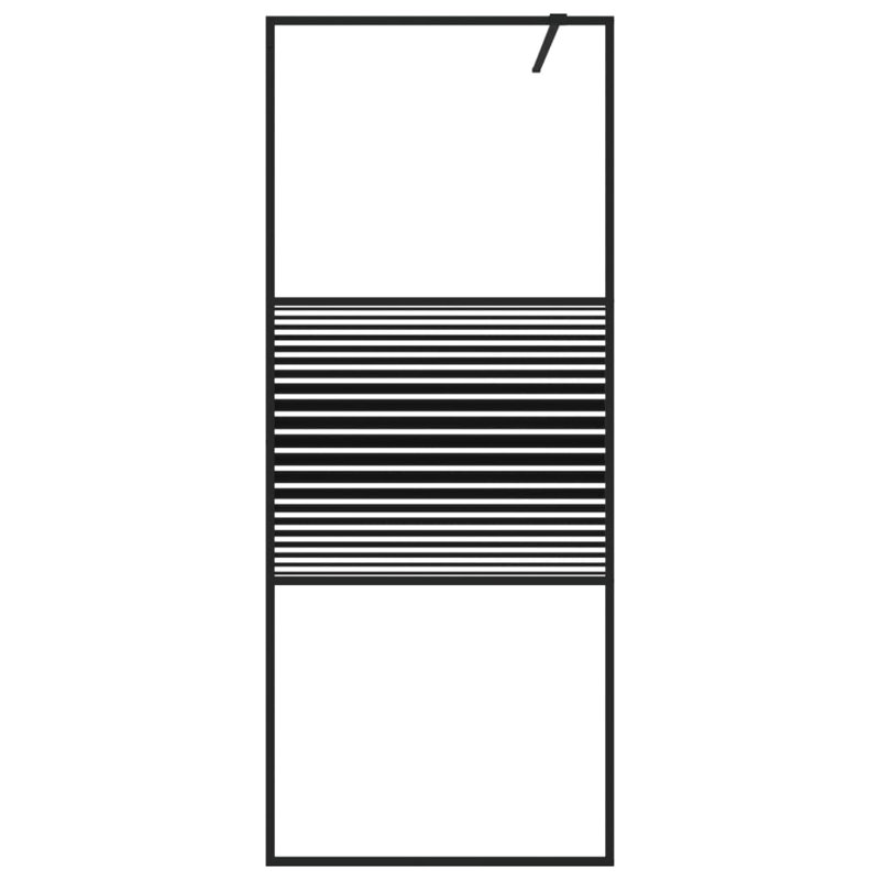 Stemple Framed Fixed Shower Screen with Clear Glass, 195cm H x 80cm W
