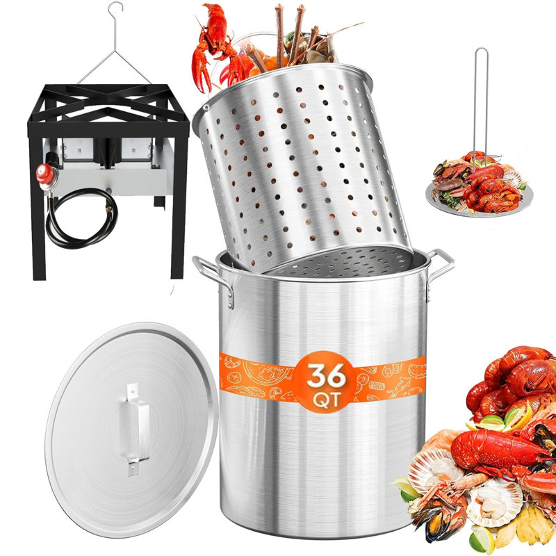 Friteuse à dinde 30 pte / 36 pte avec écumoire de 12 po, H 30 po x l 14 po x P 14 po