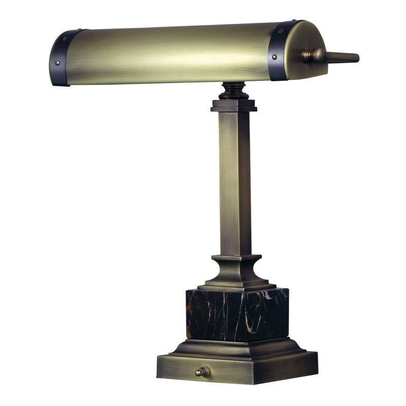Lampe piano 12,5" Barragan, Laiton antique / bronze acajou