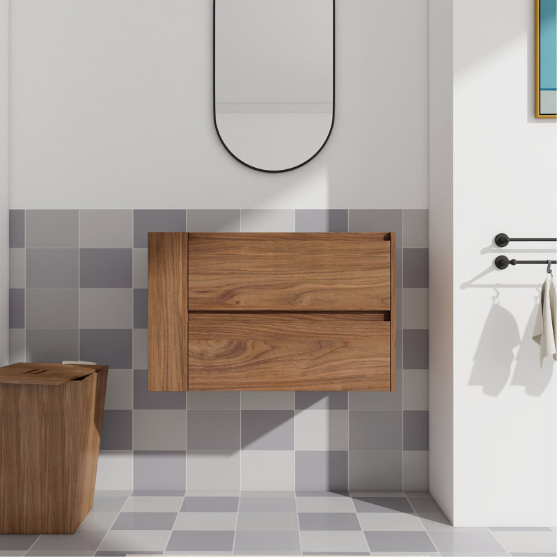Meuble-lavabo mural 30 po, tiroir à fermeture en douceur
