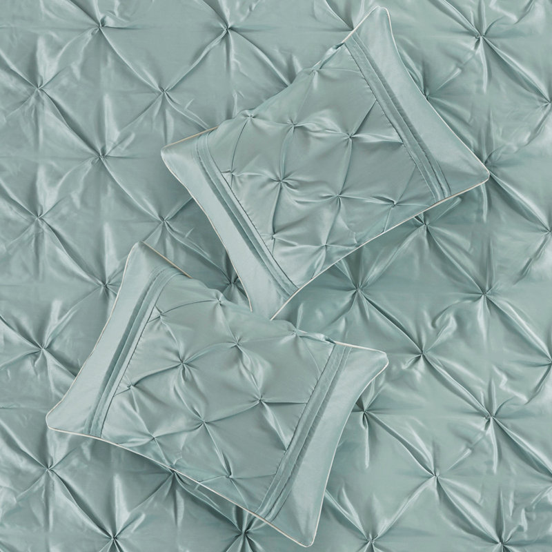 7 Piece Tufted Comforter Set Seafoam