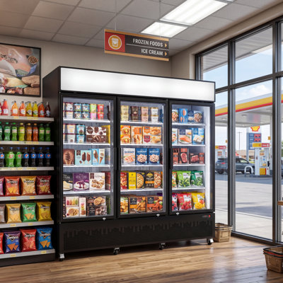 Yeego 54 Cu Ft Commercial Triple Glass Door Upright Display Freezer Merchandiser‑13°F to‑4°F ETL NSF Certified