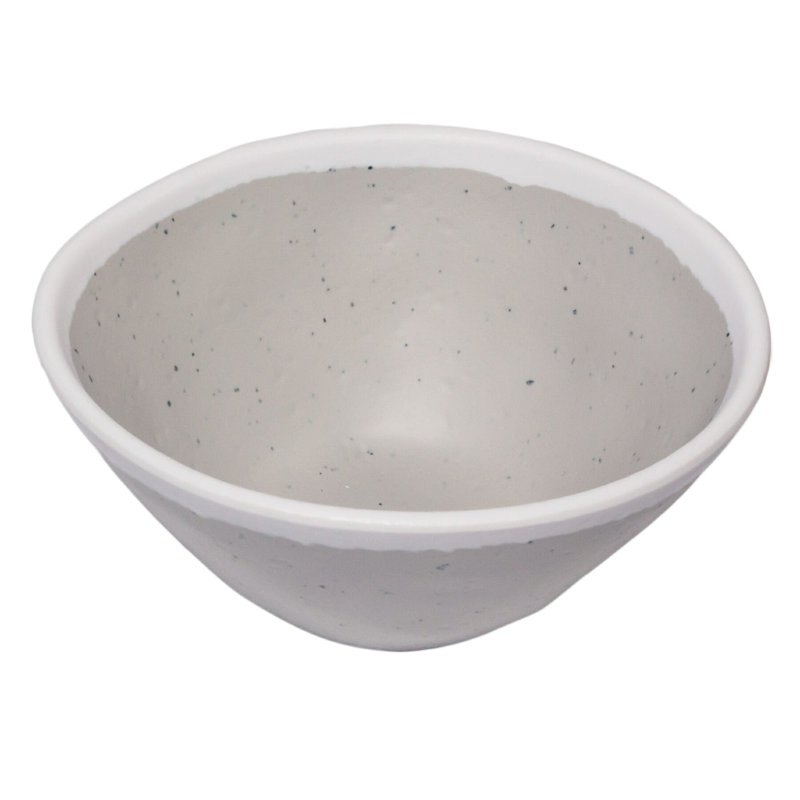 GET Bol à salade / soupe de 10 onces en mélamine de style poterie, émaillé, crème (ensemble de 12), Gris