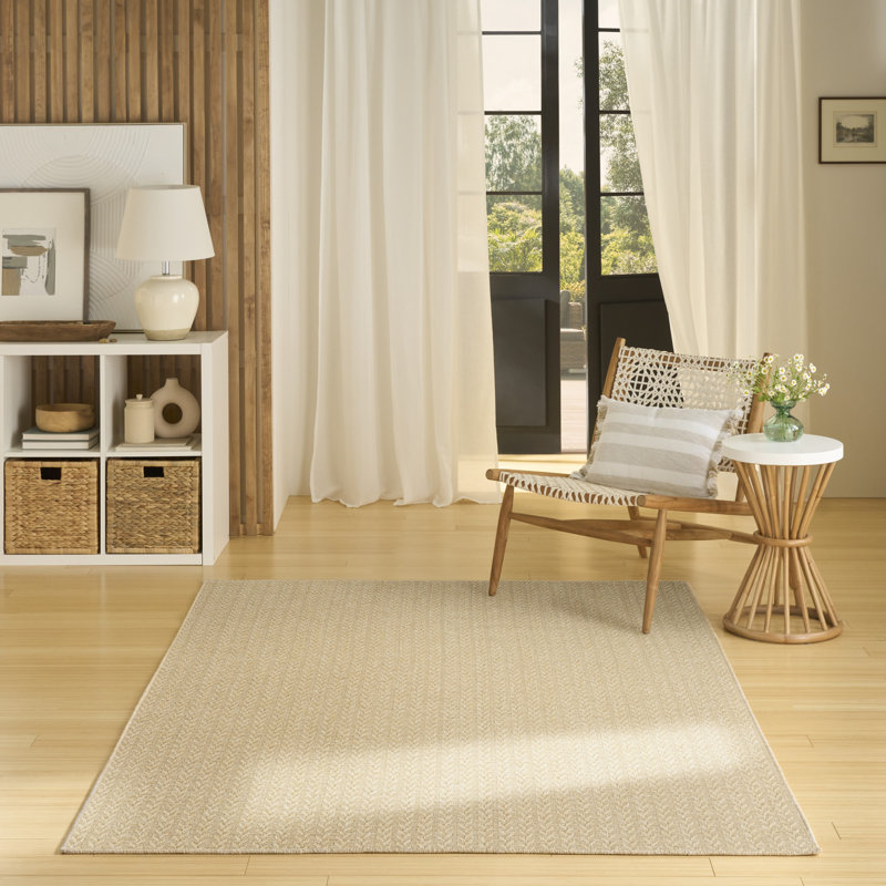Tapis d'extérieur Cantara, Rectangle 9 pi x 12 pi, Ivory/Cream