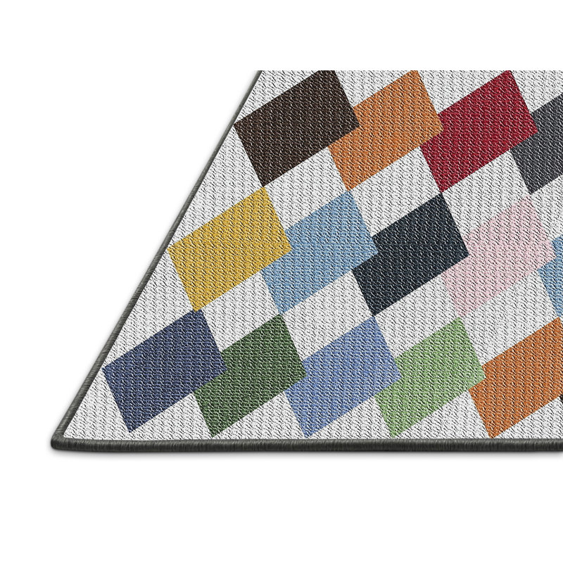 Tapis géométrique rouge / brun, Rectangle 8 pi x 12 pi