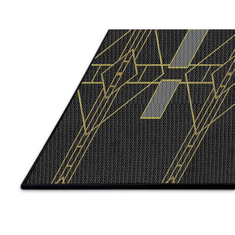 Tapis de zone noire à motifs, Rectangle 2 pi x 3 pi